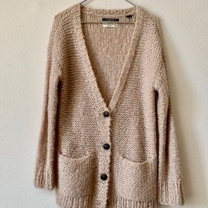 Scotch & Soda pink mohair chunky cardigan sweater